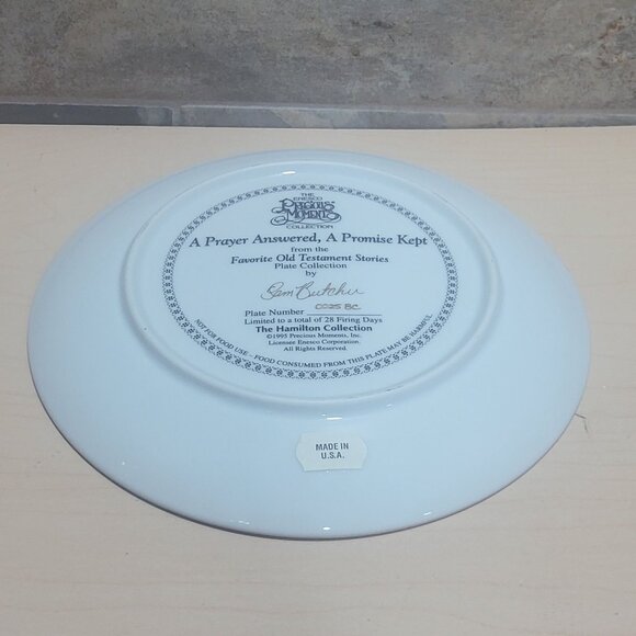 Enesco Precious Moments A Prayer Answered A Promise Kept Decorative Plate The Ha - Picture 7 of 12